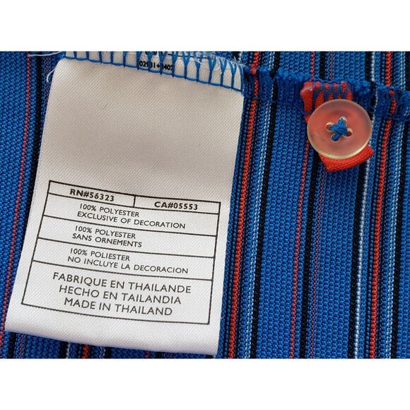 Nike Golf Mens Polo Shirt Large Blue Orange Short Sleeve Nike Fit Dry Breathable - Picture 4 of 5